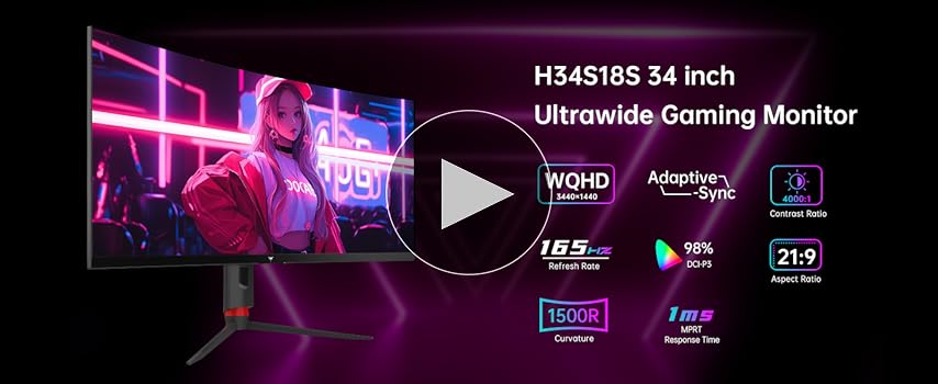 ダ*デ様 KTC 34インチゲーミングモニター 湾曲 165hz 1ms ダ*デ様 KTC 34インチゲーミングモニター 湾曲 165hz 1ms